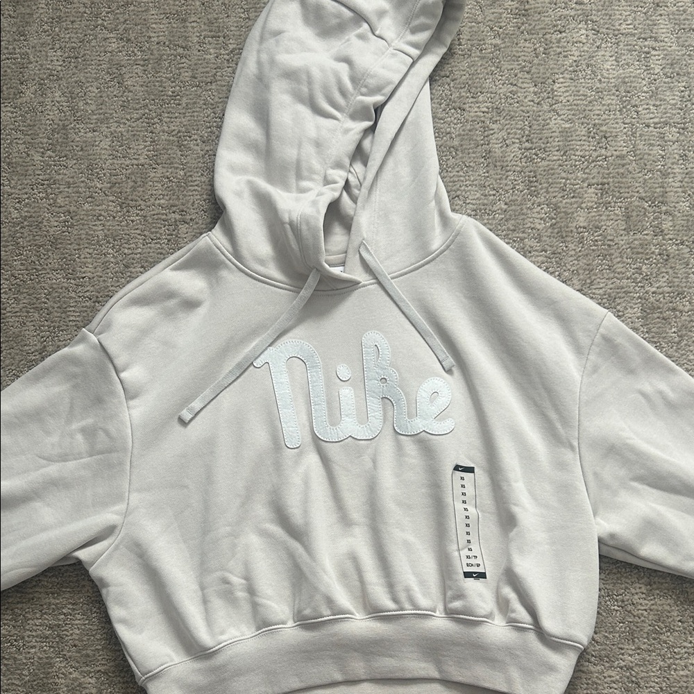 Nike Light Gray Hoodie with Logo